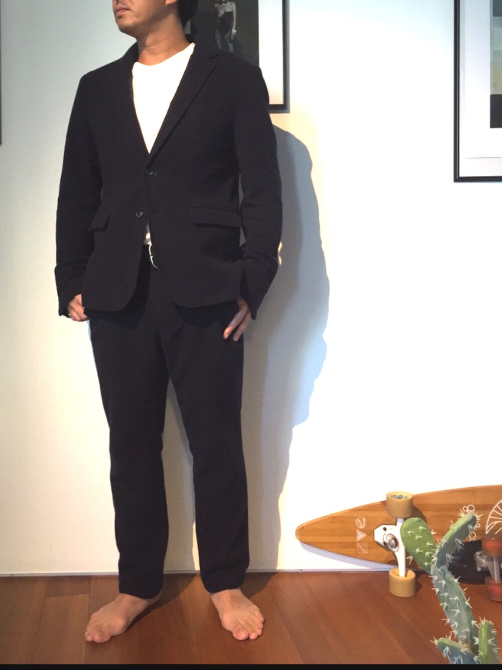 「SURF/BRANDのアイテム（セットアップ、ブルー系）」を使った、hello_kojimaさん（メンズ・172cm）の冬コーディネートの1枚目の写真