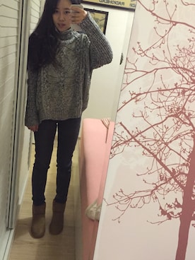 「ES（エス）のアイテム（パンツ）」を使った、TRUKINO_POさん（レディース・161cm）の冬コーディネート