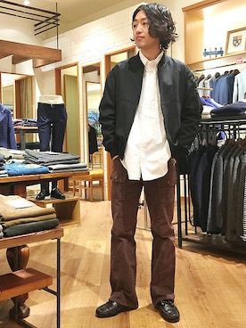 「アイテム（MA-1）」を使った、よっしーさん（メンズ・169cm）の冬コーディネート