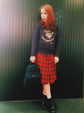 「sister」｜「アイテム（シャツワンピース）」を使った、Manahaさん（レディース・155cm）の秋コーディネート