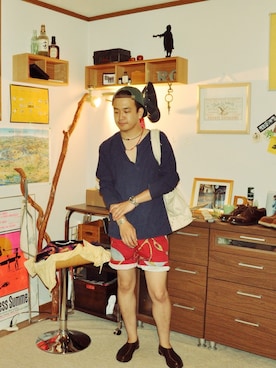 「melple（メイプル）のアイテム（アクセサリー）」を使った、ryosukeさん（メンズ・177cm）の夏コーディネート