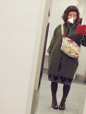 「note et silence （ノートエシロンス）のアイテム（ノーカラージャケット）」を使った、KUmiさん（レディース・150cm）の冬コーディネート