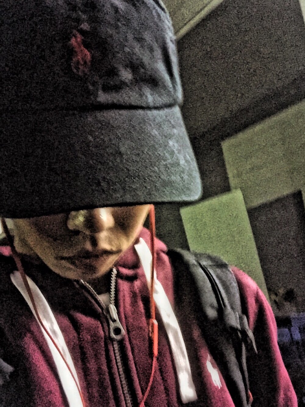 「Polo Ralph Lauren、POLO、supreme、beats by dr.dre」｜「POLO RALPH LAURENのアイテム（キャップ、ブラック系）」を使った、takada1993さん（メンズ・165cm）の冬コーディネートの1枚目の写真