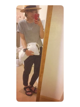 「Ray BEAMS（レイビームス）のRay BEAMS / 中折れ HAT（ハット）」を使った、ちゃんさきさん（レディース・161cm）の夏コーディネート