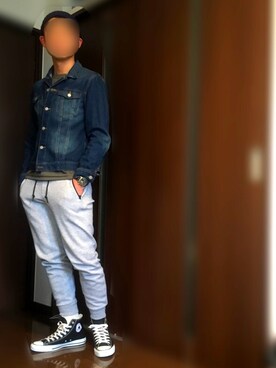 「green label relaxing（グリーンレーベルリラクシング）のDNM 3rd/TYPE Gジャケット（デニムジャケット、ブルー系）」を使った、Ta2さん（メンズ・176cm）の春コーディネート