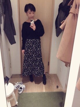 張-小曼さん（レディース・161cm）の冬コーディネート