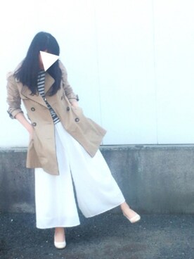 「one way（ワンウェイ）のアイテム（トレンチコート）」を使った、Vivianaさん（レディース・160cm）の春コーディネート