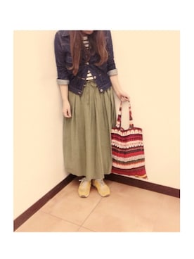 「お正月」｜「アイテム（デニムジャケット）」を使った、tomomiさん（レディース・160cm）の冬コーディネート