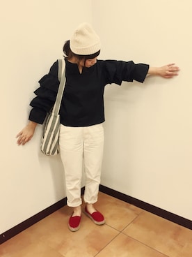 「ticog（ティコグ）のアイテム（トップス）」を使った、tomomiさん（レディース・160cm）の春コーディネート