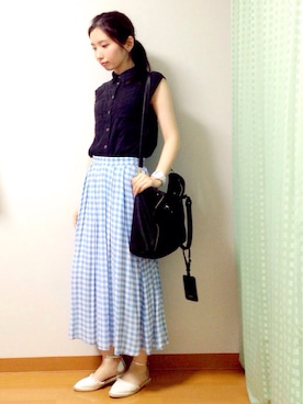 「MONKI」｜373さん（レディース・161cm）の夏コーディネート