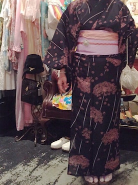 「ふりふ」｜「アイテム（浴衣）」を使った、ゆっぽさん（レディース・153cm）の夏コーディネート