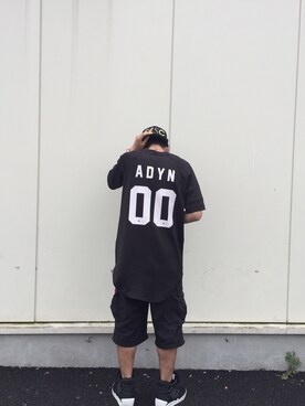 「ADYN（エーディーワイエヌ）のアイテム（トップス）」を使った、Kazuhiro Iwasawaさん（メンズ・175cm）の夏コーディネート