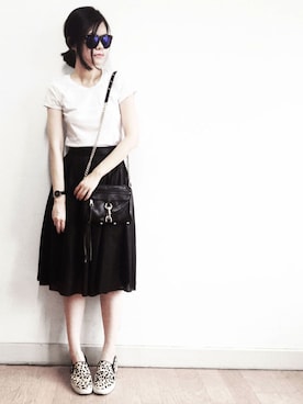 「ALDO（アルド）のアイテム（モカシン/デッキシューズ）」を使った、KarenHuangさん（レディース・163cm）の夏コーディネート