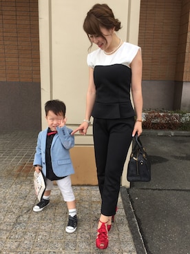 「Settimissimo（セッティミッシモ）のアイテム（つなぎ/オールインワン）」を使った、Chemyさん（レディース・153cm）の夏コーディネート