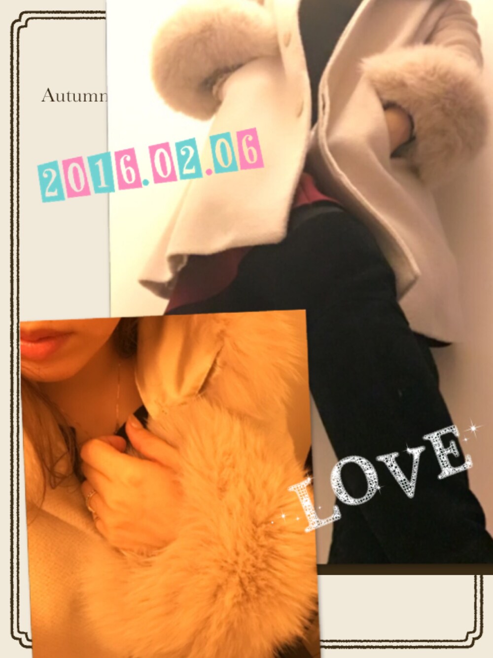 「カフェ」｜「KATHARINE HAMNETT LONDON のアイテム（ブーツ、ブラック系）」を使った、Eri branさん（レディース・154cm）の冬コーディネートの1枚目の写真