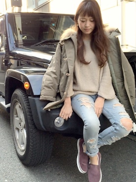 「ISABEL MARANT（イザベルマラン）のアイテム（ジャケット/アウター）」を使った、原田沙奈子さん（レディース・163cm）の冬コーディネート