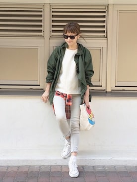 「フランス古着」｜原田沙奈子さん（レディース・163cm）の春コーディネート