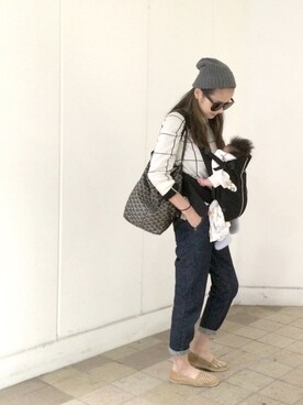 「Abel（アベル）のアイテム」を使った、原田沙奈子さん（レディース・163cm）の秋コーディネート