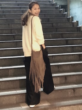 「Abel（アベル）のアイテム」を使った、原田沙奈子さん（レディース・163cm）の秋コーディネート