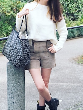 「Abel（アベル）のアイテム」を使った、原田沙奈子さん（レディース・163cm）の秋コーディネート