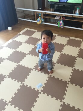 「Carter's（カーターズ）のアイテム（パーカー）」を使った、mamamaさん（キッズ・70cm）の春コーディネート