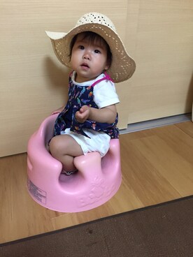 「oldnavyのアイテム（シャツ/ブラウス、ブルー系）」を使った、mamamaさん（キッズ・70cm）の夏コーディネート