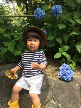 「ながぐつ」｜「アイテム（パンツ）」を使った、mamamaさん（キッズ・70cm）の夏コーディネート