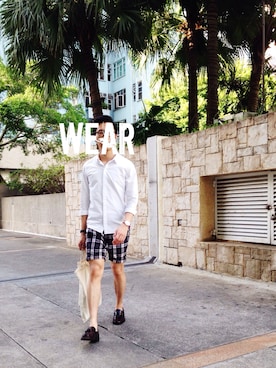 「MONKI（モンキ）のアイテム（トートバッグ）」を使った、ChrisVintageさん（メンズ・173cm）の夏コーディネート