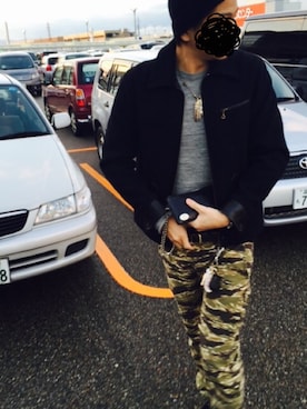 「Captains Helm（キャプテンズヘルム）のアイテム（パンツ）」を使った、YUNさん（メンズ・180cm）の冬コーディネート