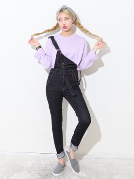 「BLANC..（ブラン）のアイテム（オールインワン・サロペット）」を使った、bullangさん（レディース・159cm）の冬コーディネート