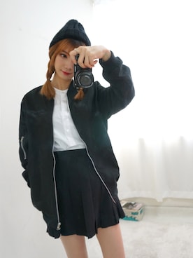 「BLANC..（ブラン）のアイテム（ノーカラージャケット）」を使った、bullangさん（レディース・164cm）の冬コーディネート