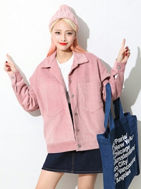 「アイテム（テーラードジャケット、ピンク系）」を使った、bullangさん（レディース・158cm）の秋コーディネート