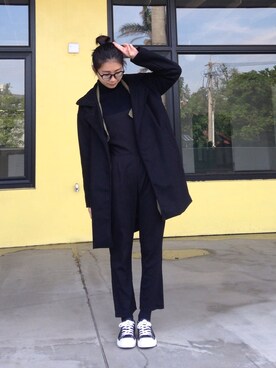「STARMIMI（スターミミ）のアイテム（オールインワン・サロペット）」を使った、Krysten🐱さん（レディース・163cm）の冬コーディネート