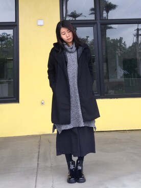 「Lulus（-）のアイテム（ピーコート）」を使った、Krysten🐱さん（レディース・163cm）の冬コーディネート