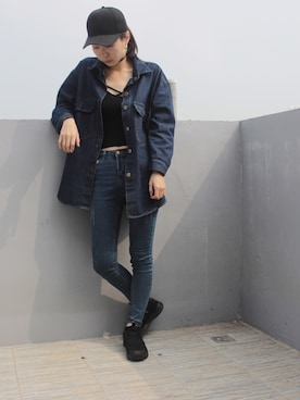 「Lulus（-）のアイテム（ジャケット/アウター）」を使った、Krysten🐱さん（レディース・163cm）の冬コーディネート