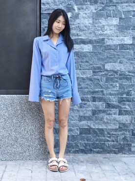 「blueandwhite」｜Krysten🐱さん（レディース・163cm）の夏コーディネート