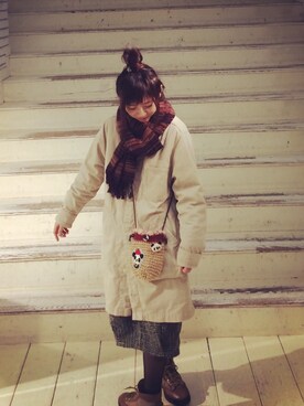 「UNIQLO（ユニクロ）のアイテム（ジャケット/アウター、ベージュ系）」を使った、mamiさん（レディース・152cm）の秋コーディネート