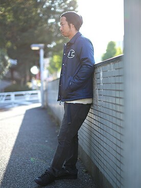 「And A（アンドエー）のアイテム（ジャケット/アウター）」を使った、Kameさん（メンズ・177cm）の秋コーディネート