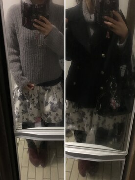 「Chico（チコ）のアイテム（ピーコート）」を使った、(*^^*)❤︎さん（レディース・155cm）の春コーディネート