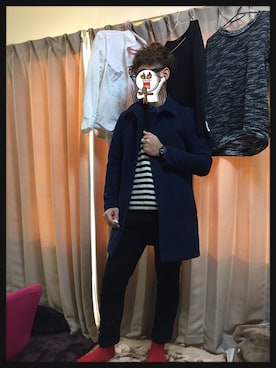 「時計」｜「アイテム（ステンカラーコート）」を使った、yuji@さん（メンズ・176cm）の冬コーディネート