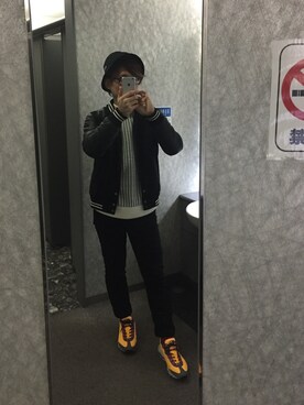 「定番」｜「アイテム（スタジャン）」を使った、yuji@さん（メンズ・176cm）の冬コーディネート