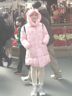 「Candy Stripper（キャンディストリッパー）のアイテム（ダウンジャケット/コート）」を使った、MRNさん（レディース・150cm）の春コーディネート