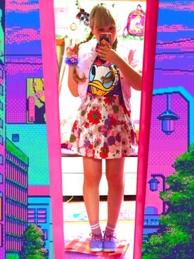 「ヘアゴム」｜「アイテム（ブルゾン）」を使った、.さん（レディース・153cm）の春コーディネート