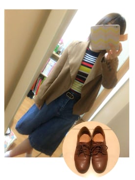 「ガウチョパンツ」｜「アイテム（デニムパンツ）」を使った、なつきち。さん（レディース・164cm）の春コーディネート