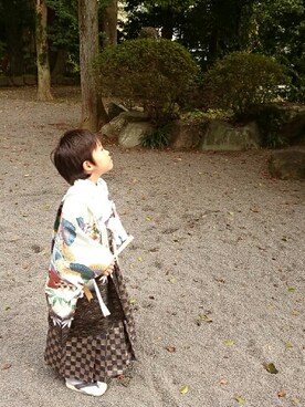 「撮影のときのアイテム（その他、その他）」を使った、OU.さん（キッズ・130cm）の秋コーディネート