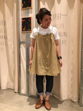 「重ね着」｜「アイテム（キャミソール）」を使った、iku_miさん（レディース・157cm・30代）の夏コーディネート