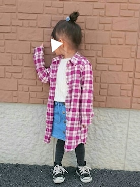 「UNIQLO（ユニクロ）のアイテム（シャツワンピース）」を使った、Ｋａｙ🐤さん（キッズ・100cm）の秋コーディネート