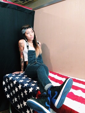 「Jordan」｜「アイテム（オールインワン・サロペット）」を使った、chloeさん（レディース・167cm）の秋コーディネート