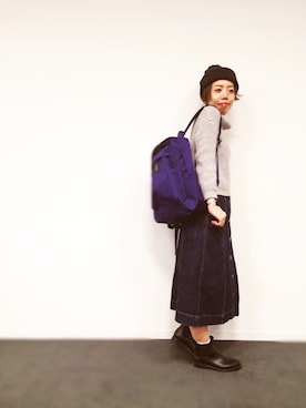 「アイテム（バックパック/リュック）」を使った、KUROさん（レディース・158cm）の冬コーディネート