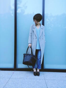 「RANDA」｜「アイテム（その他アウター）」を使った、KUROさん（レディース・158cm）の冬コーディネート